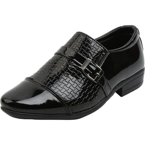 2020 New Kids Boys Leather Shoes Spring Children Black Single Sneakers Soft Leather Casual Student Performance Shoe SP086