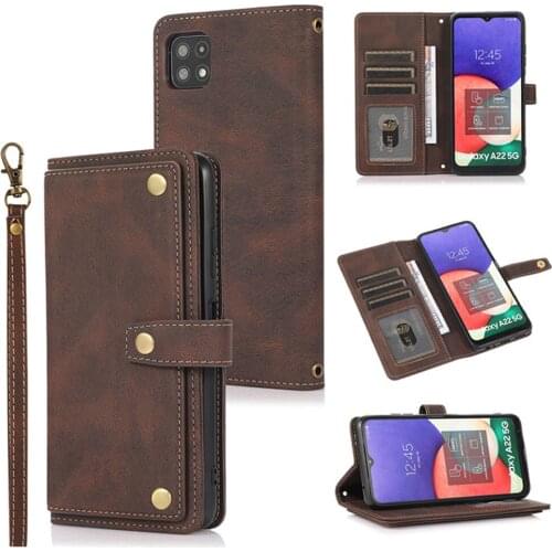 For Samsung A22 5G 2021 Protective Case Multifunction 9-Card Leather Wallet Cover Samsung Galaxy A12 A22 Shell A 12 SM-A125 Case
