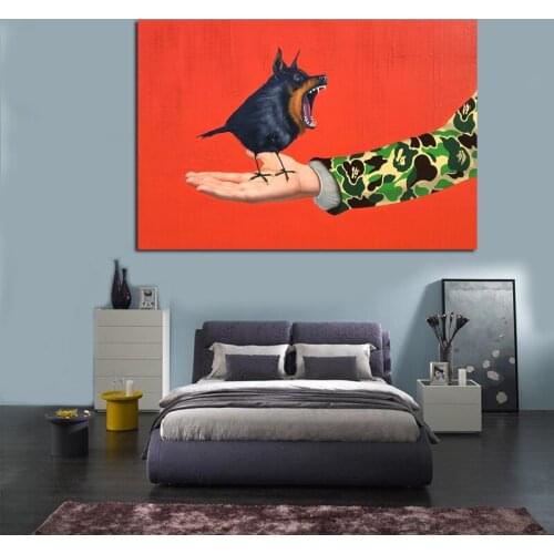 Canvas Painting Bird In Hand Poster Wall Art Print Figure Painting Wall Art Pictures For Living Room Home Decor Frameless