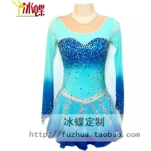 Crystal Custom Figure Skating Dresses For Girls Graceful New Brand Ice Skating Dresses For Competition DR4326