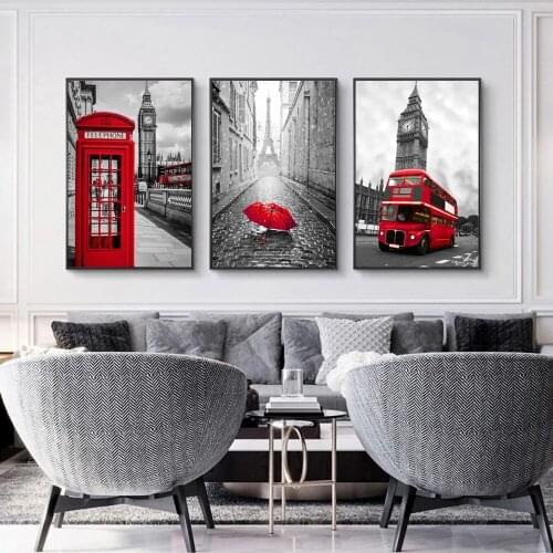 Nordic Art Gig Ben Landscape Canvas Paintings on the Wall Art Posters And Prints Paris Tower Canvas Pictures For Living Room
