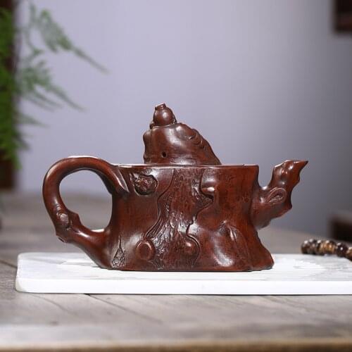 375ml Chinese Porcelain Tea Sets Ceramic Yixing Purple Clay Kettle