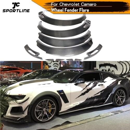 Carbon Fiber / FRP Wheel Fender Flares For Chevrolet Camaro 2016 - 2019 Front and Rear Fender Body Kits