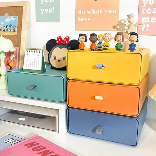 Korean Morandi Desktop Simplicity Storage Box Multi-layer Drawer Shelf Large Capacity Foldable Cosmetics Jewelry Storage Box