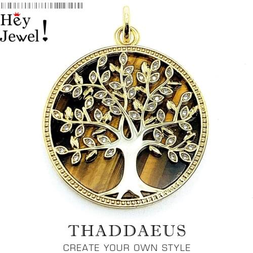 Pendants Elaborate Golden Tree,2020 Spring Jewelry 925 Sterling Silver Accessories Gift For Women Forms Inspired by Nature