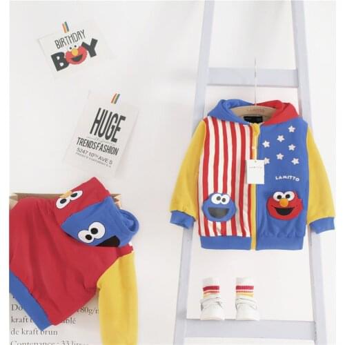 Tonytaobaby Winter New Boys and Girls' Childrens Clothing Contrast Color Hooded Coat Thickened Baby Jacket