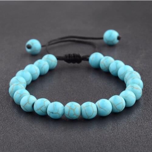 2019 Teandy 8mm Natural Stone Mala Beads Strand Bracelet Men Fashion Bileklik Buddha Meditation Woven Bracelet Femme