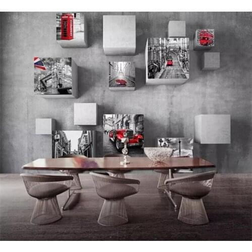 Custom Mural Wallpaper 3D Stereoscopic Geometry London Landscape Large Mural KTV Bar Cafe Living Room Sofa Photo Wall Paper 3D