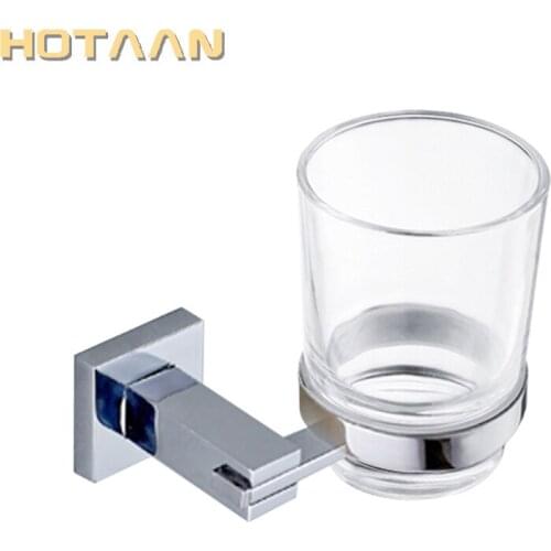 Cup & Tumbler Holders Stainless Steel Wall Mounted Bathroom Accessories Product Chrome Color Square Cup Holder YT-10797