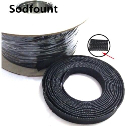 100m 3/4/6/8/10/12/14/16/20/25mm Dia General Wire Protection Black PET Nylon Braided Cable Sleeve