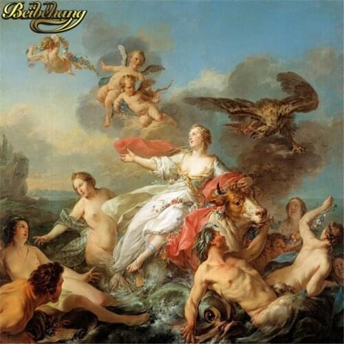 Beibehang Hotels painting style living room sofa background of wall paper wall coverings | Poseidon photo wallpaper for walls