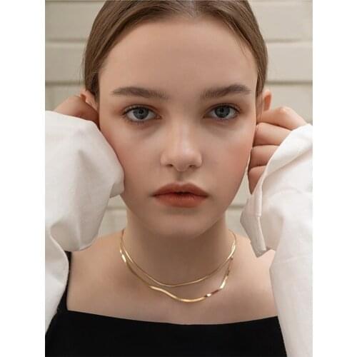 INS snake bone necklace female clavicle chain simple temperament cold wind chain does not fade choker net red short necklace
