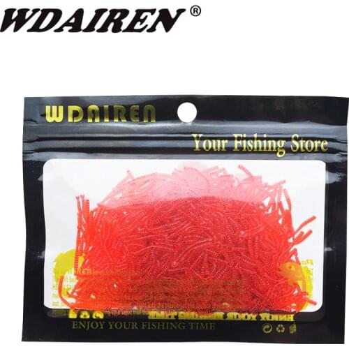 200pcs Red Worms Soft Bait Shrimp odor Smell Silicone Artificial Lure Fishy Lifelike Earthworm Carp Bass Pesca Fishing Tackle