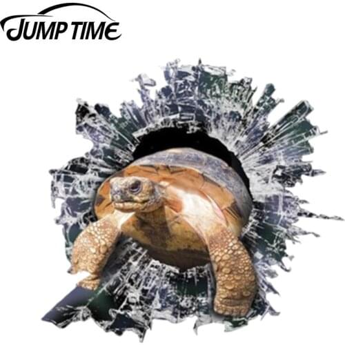 Jump Time 13cm x 12.2cm 3D Giant Tortoise window decal Glass Slag Decal Reflective Stickers Waterproof Car Styling Bird Decals