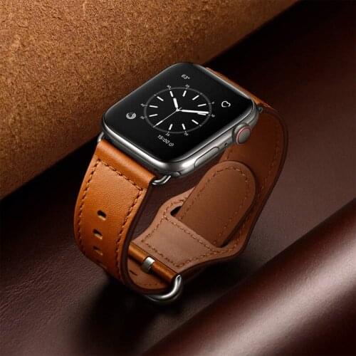 Genuine Leather loop strap for apple watch iwatch series 6/5/4/3/2/1 apple watch band 42mm 44mm 38mm 40mm bracelet Accessories