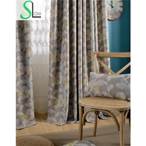 Luxury Europe Style Curtains For Living Room Leaves Printed Blackout Window Curtain Cortinas Para Sala De Luxo Tende Gardinen