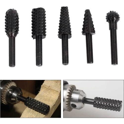 1/4" Shank Rotary File Electric Wood carving root carving cutter tool grinding knife set Carving Woodworking Hand Tool