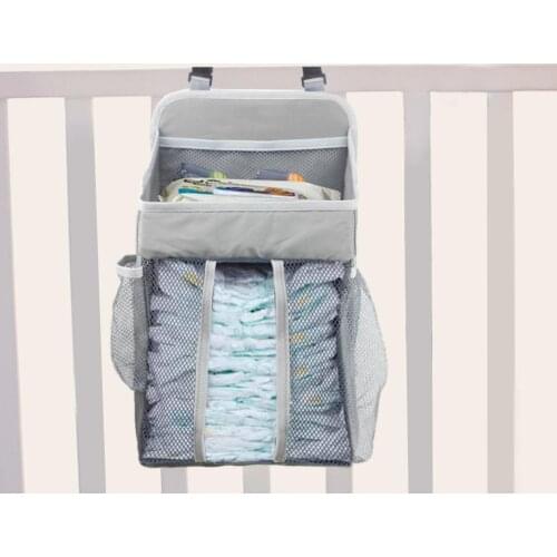 Removable Crib Storage Bag Hot Selling Soft Surface Safety Breathable Durable Baby Nursery Bag Bedside Organizer Bags