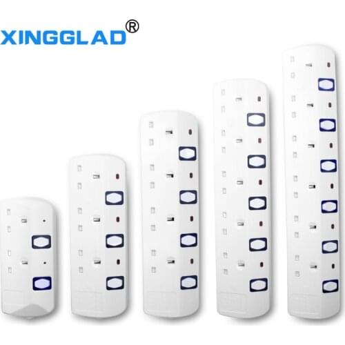 250V UK Plug Power Strip Socket Network Filter 2/3/4/5/6 Way Outlets Electric Rewireable Extension Cord With Individually Switch