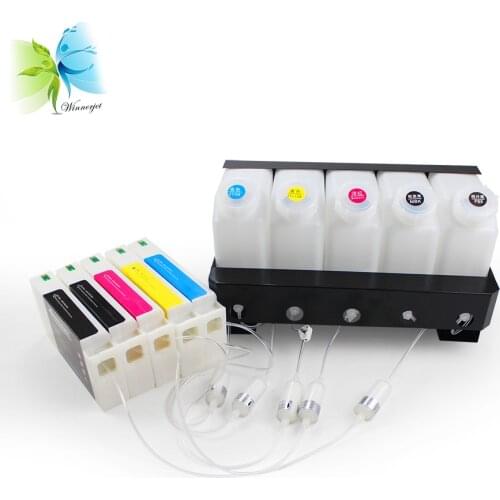 Winnerjet 2L+350ml 5 Colors CISS Ink System With Resettable Chip For Epson Stylus Pro 7700 9700 Continuous Ink Supply System