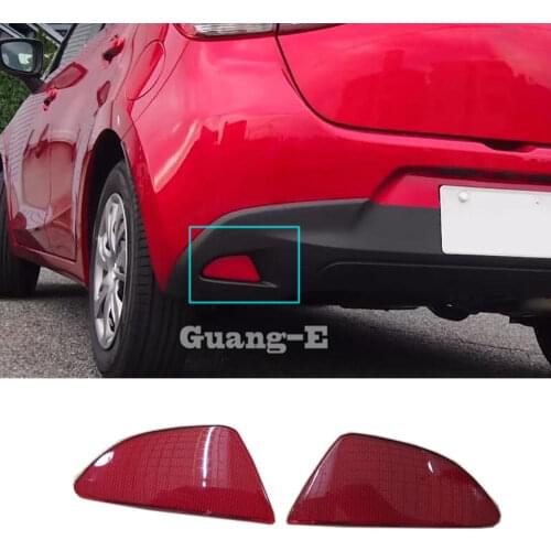 Only For HATCHBACK)Car Styling ABS Plastic Rear Tail Fog Light Cover Reflector Panel For Mazda 2 Demio 2015 2016 2017 2018 2pcs