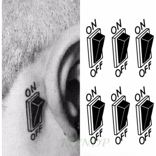 Waterproof Temporary Tattoo Sticker on body 3D power switch tatto stickers flash tatoo fake tattoos for men girl women