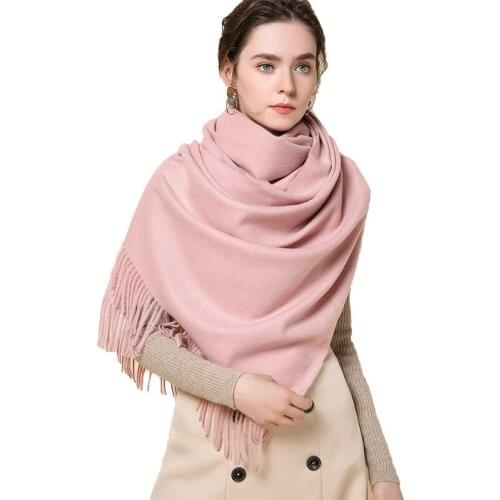 Winter Designer Pashmina Scarf for Women Korean Long Warm Shawl Pure-color Ladies Scarfs Blanket Scarf Cashmere Scarf Women