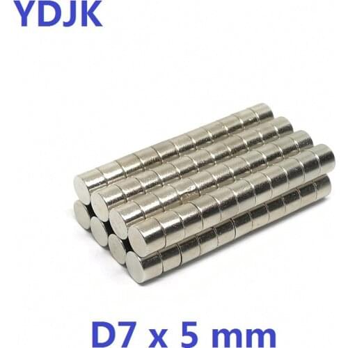 10 20 50 100PCS/LOT Neodymium Magnet 7*5 Disc Rare Earth MAGNET 7x5 N35 NdFeB Magnets 7 x 5 magnetic material