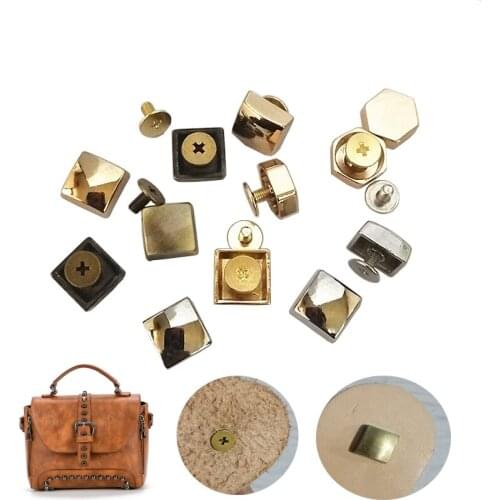 10 Pcs 12mm flat Alloy Belt Screw Clothing Rivet Accessories for Bag Bottom Screws Rivets for Hardware Bags Empty nail feet