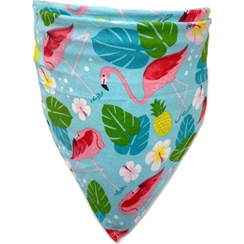 100PCS / LOT Spring And Summer Triangle Scarf Pet Dog Triangle Scarf Flamingo Tropical Wind Series Pet Saliva Scarf