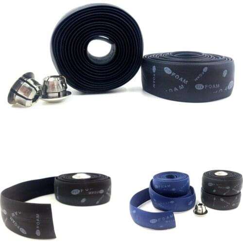 2020 Hot 1set Wrap +Black/Blue Bar Plug Handle Belt Bike Bicycle Cycling Cork Handlebar Tape