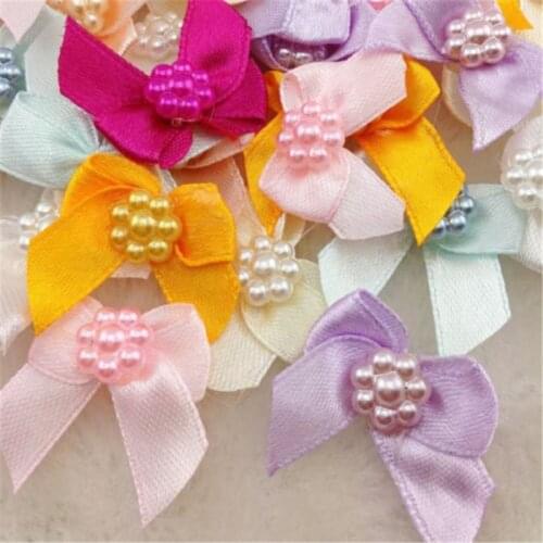 30 pcs Mini Satin Ribbon Flowers Bows Gift Craft Wedding Decoration ornament B262