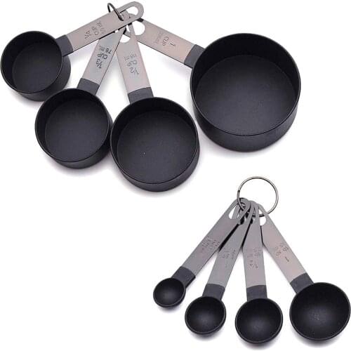 8Pcs Measuring Spoon Stainless Steel Baking Tea Coffee Kitchen Scale Measuring Cup Measuring Spoons Set