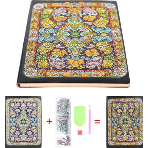 DIY Mandala Notebook Resin Diamond Personality Special Shaped Diamond Painting 50 Pages A5 Notebook Office Supplies