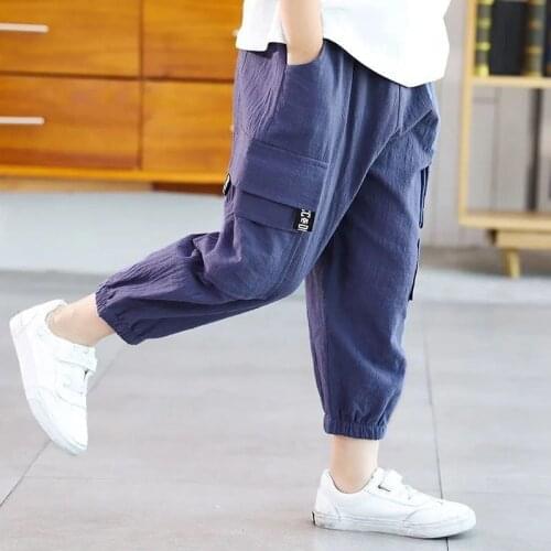 Boys Pants Childrens Clothing Big Boy Summer Solid Color Anti-mosquito Pants