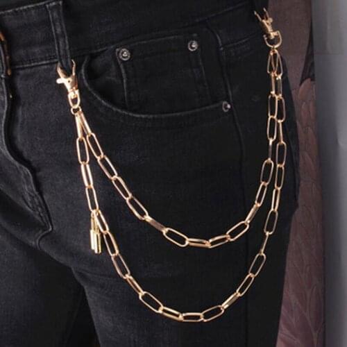 1Pcs Chic Keys Chain For Pants Belt Women Men Keychain Clip On Chains For Pants Punk Jeans Hipster Hip Hop Jewelry