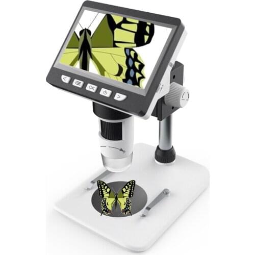 KKMOON Portable Desktop LCD Digital Microscope with High Brightness 8 LEDs and Built-in Lithium Battery Digital Microscope