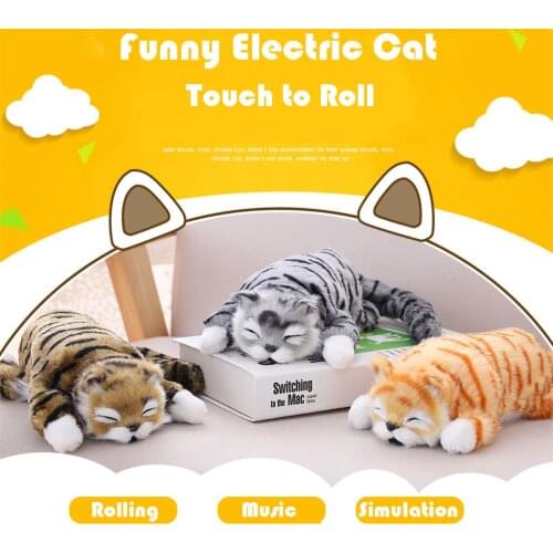 Electric Cat 30cm Funny Simulation Electric Cat Roll Plush Animals Cats Toys Kid Cute Toy Kid Child Christmas Gift Fun Cute
