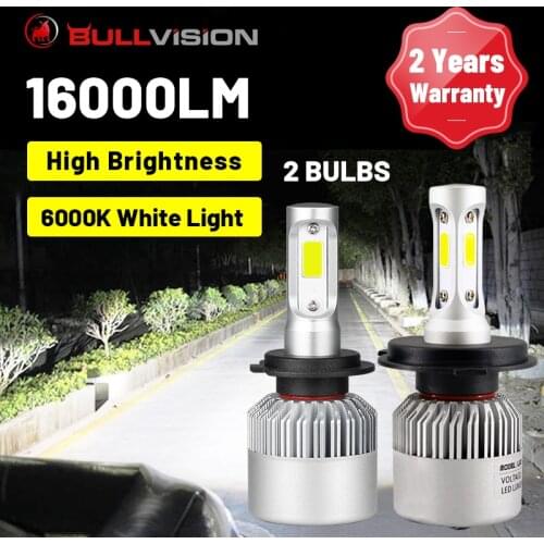 Bullvision H4 LED Headlights H7 H11 H1 H3 9005 9006 HB3 HB4 H8 H9 16000LM Car Light Bulb 5000K 6000K 8000K Ice Bulb For Auto 2PC