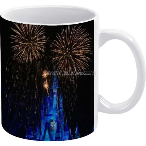 Sparks Coffee Mugs Ceramic Personalized Mugs 11 Oz White Mug Tea Milk Cup Drinkware Travel Mug Fireworks Sparks World Night Summ