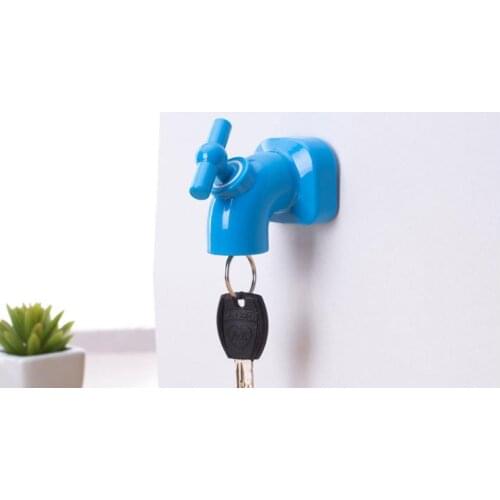 Creative faucet Magnetic hook Anti dropping device key holder plastic hook