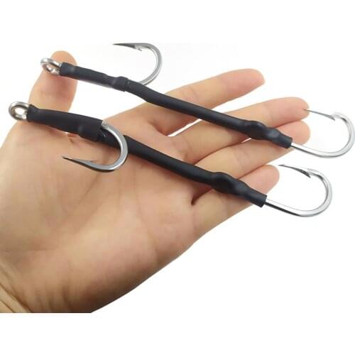 1-piece Sea Fishing Hooks #6/0-#13/0 Stainless Steel Double Hook Circle Tuna Hook Fishhook Heavy-duty Fishing Gear