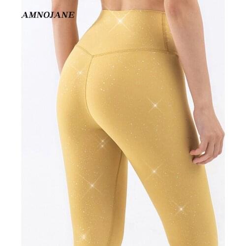 Bling Leggings For Fitness Clothing Women Sportlegging Dames High Waist Leggins Seamless Yoga Pant High Elastic Sports Legging