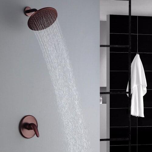 Oil rubbed Bronze Wall-Mount Round Rainfall Showerhead Only Bathroom Mixer Filler Shower Set