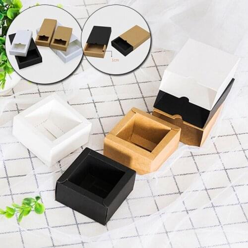 Fashionable and simple drawer type packaging box tea candy cosmetics kraft paper packaging box solid color gift packaging box