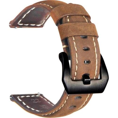 Vintage Leather Bracelet Men Watch Bands Strap For Huawei Watch 2 Pro/GT Active/GT2 46mm/Honor Magic 2/Samsung Galaxy Watch Band