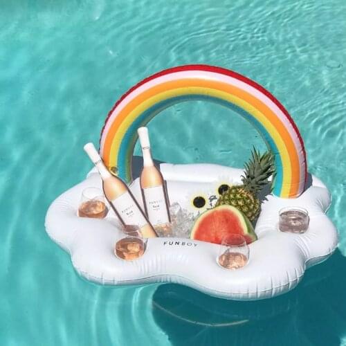 Inflatable Drink Holder Floating Beverage Salad Fruit Serving Bar Cup Holder Water Fun Party Pool Float Accessories