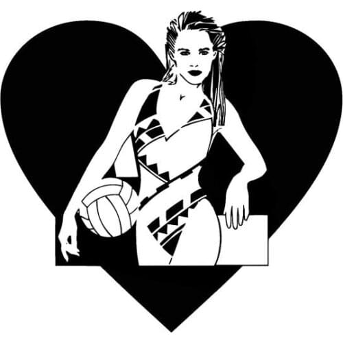 Car Stickers Sexy Love Beach Volleyball Girl Skilled In Making Car Decoration PVC Stickers Waterproof Black/white, 16cm*15cm