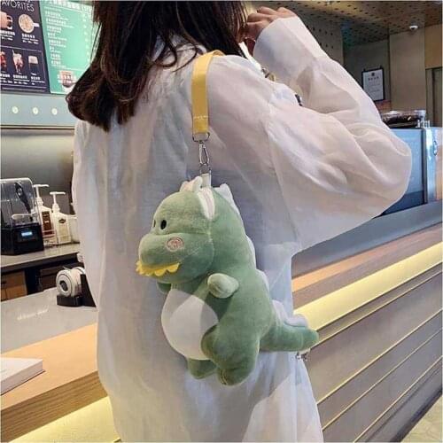 NiceMix Mini Plush Women Personality Shoulder Crossbody Bag Cute Dinosaur Girl Money Phone Bags Messenger Bag Fashion Purse