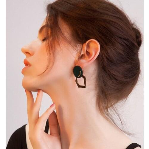 New Design Simple Style Hollow Geometry Shaped Stud Earring For Women Girls Ear Jewelry Birthday Gifts